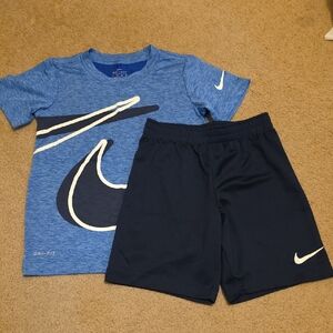 Nike Blue Dri-FIT Shirt And Short Set